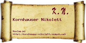Kornhauser Nikolett névjegykártya