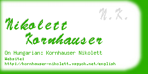 nikolett kornhauser business card